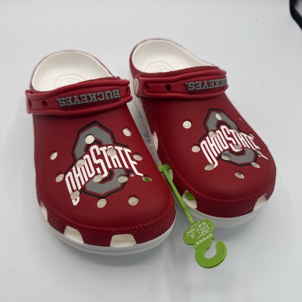 Crocs Ohio State Classic Clogs Unisex Adult‎ Men's Size 7 Women's Size 9 Red NEW